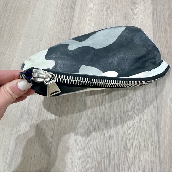 Proenza Schouler camo leather pouch bag blue leather lined travel make up - Picture 2 of 5